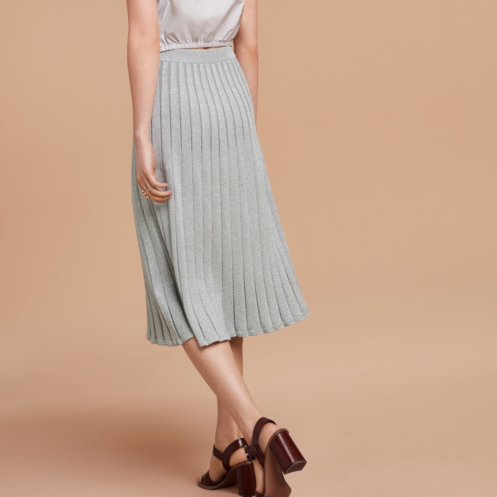 Rose gold midi skirt